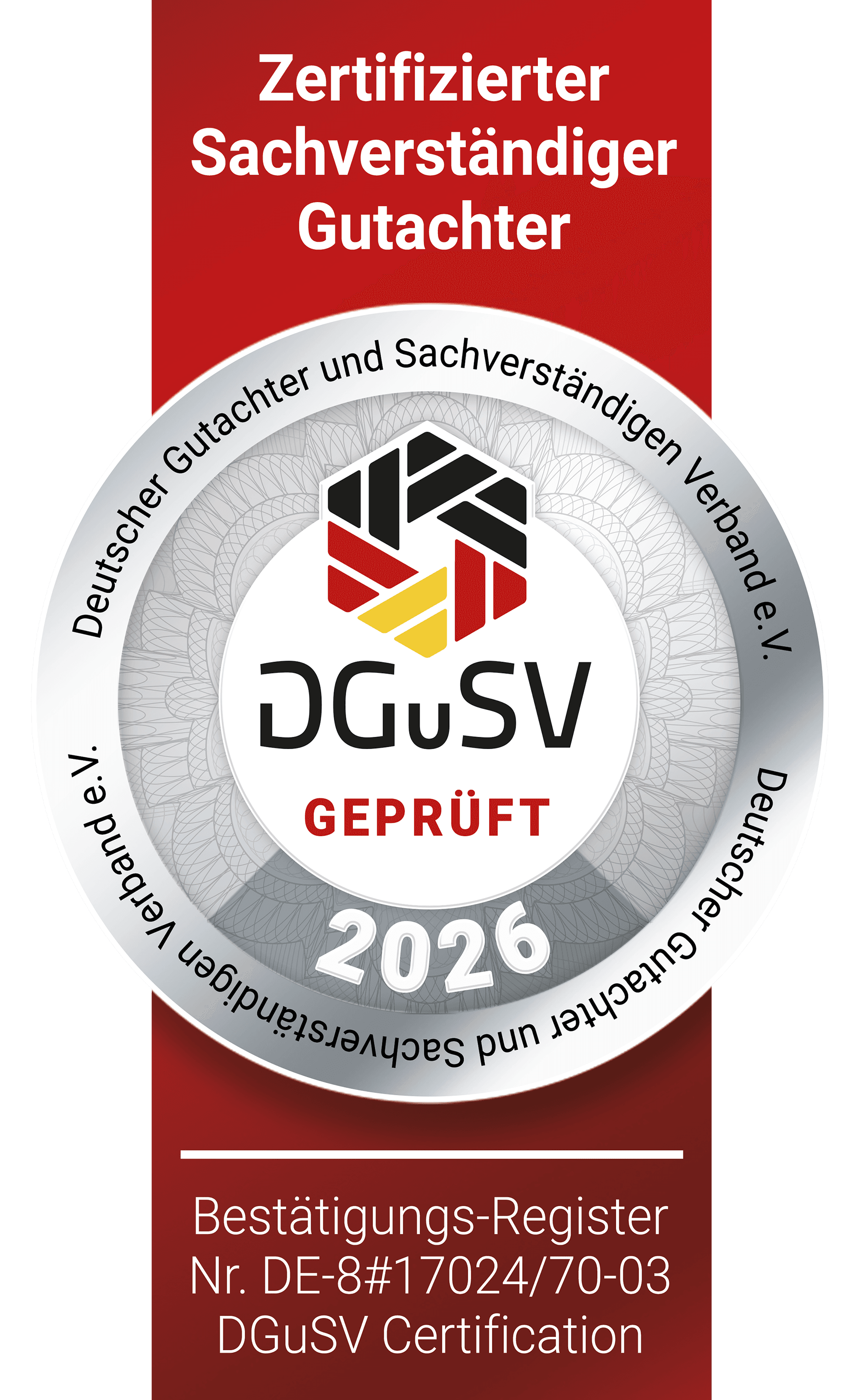DGuSV Zertifizierter Sachverstaendiger Gutachter 2026